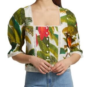 FARM Rio Cocoa Forest Blouse